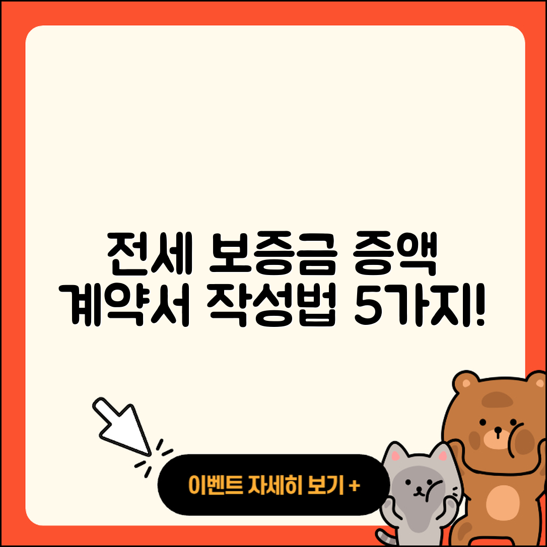 전세 보증금 증액 계약서 양식과 작성 방법 5가지