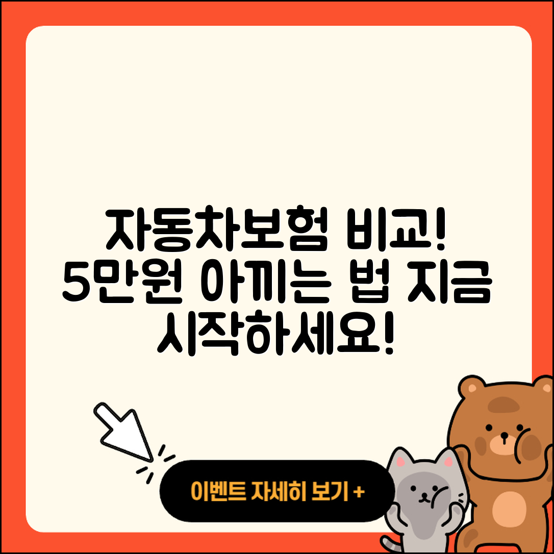 자동차보험 비교견적, 이 길로 5만원 아끼는 법!