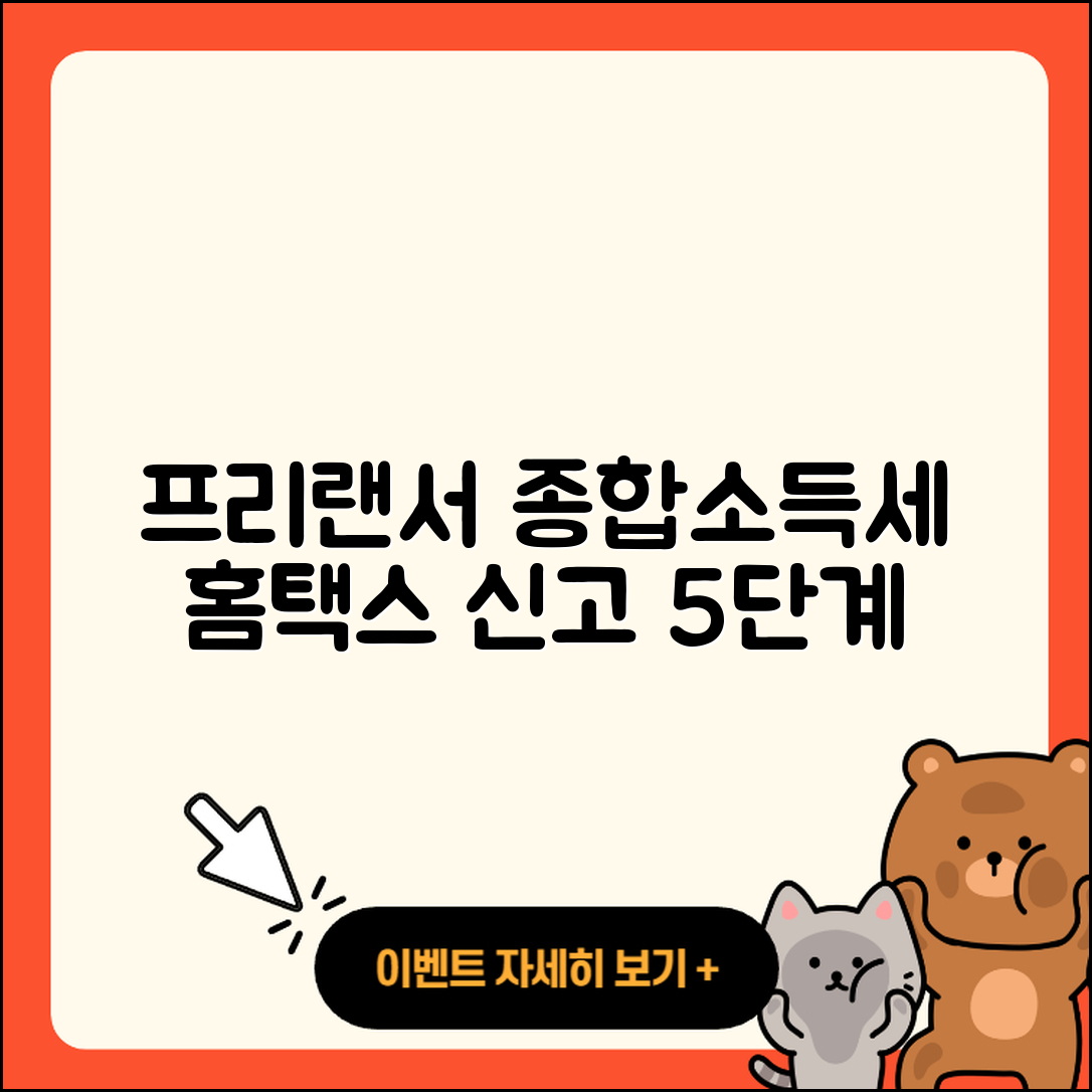 프리랜서 종합소득세 홈택스 신고 방법 5가지